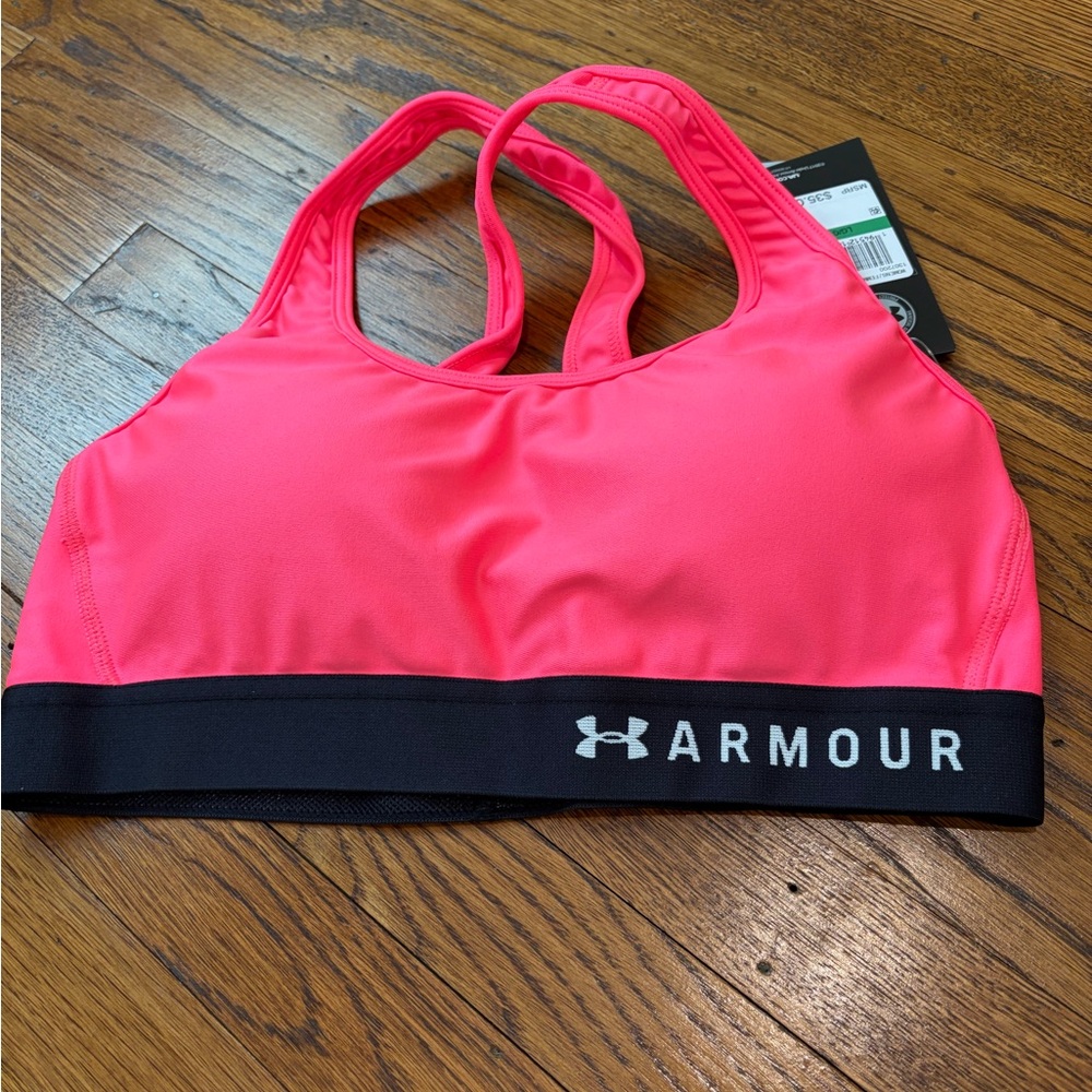 Under Armour Hot Pink & Black Racerback Sports Bra